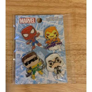 Marvel Spiderman Funko Pop Enamel Pin Set of 4 Accessories